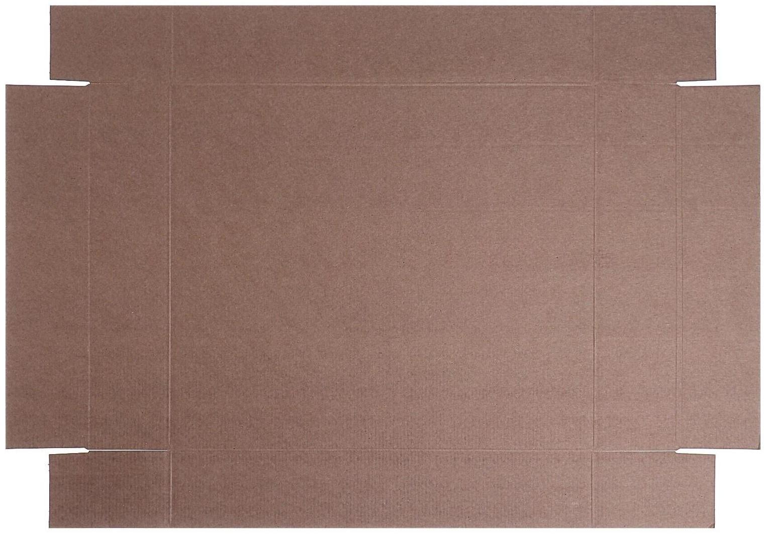 Коробка сборная без печати крышка-дно бурая без окна 37 х 32 х 7 см