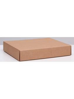 Коробка сборная без печати крышка-дно бурая без окна 37 х 32 х 7 см