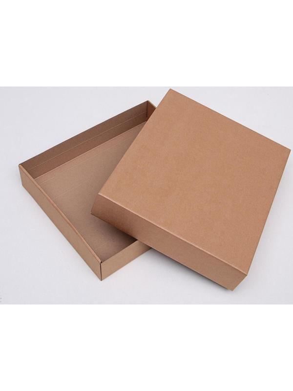 Коробка сборная без печати крышка-дно бурая без окна 37 х 32 х 7 см