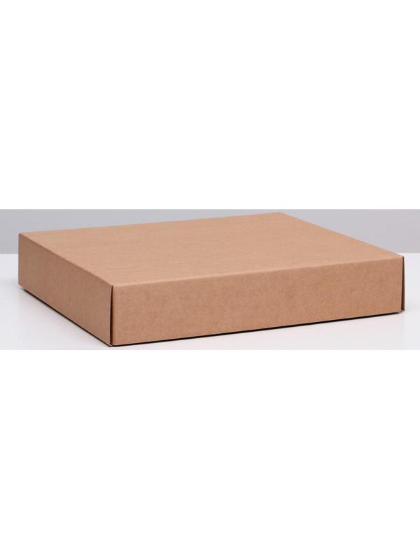 Коробка сборная без печати крышка-дно бурая без окна 37 х 32 х 7 см