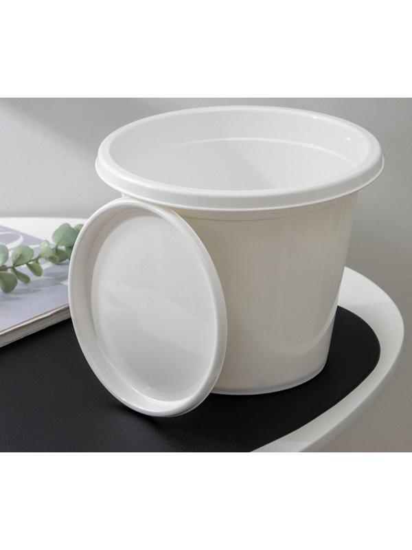 Горшок с поддоном «Эконом», 3 л, цвет белый