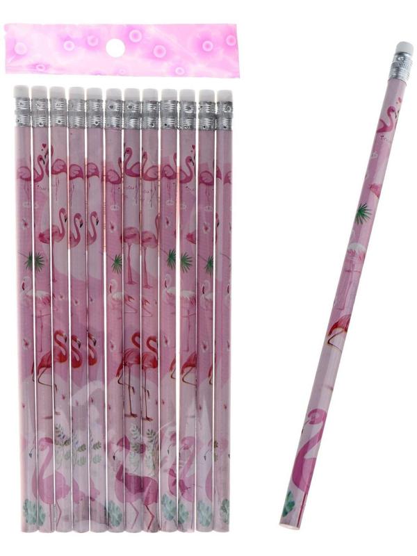 Карандаш чёрнографитный с ластиком 