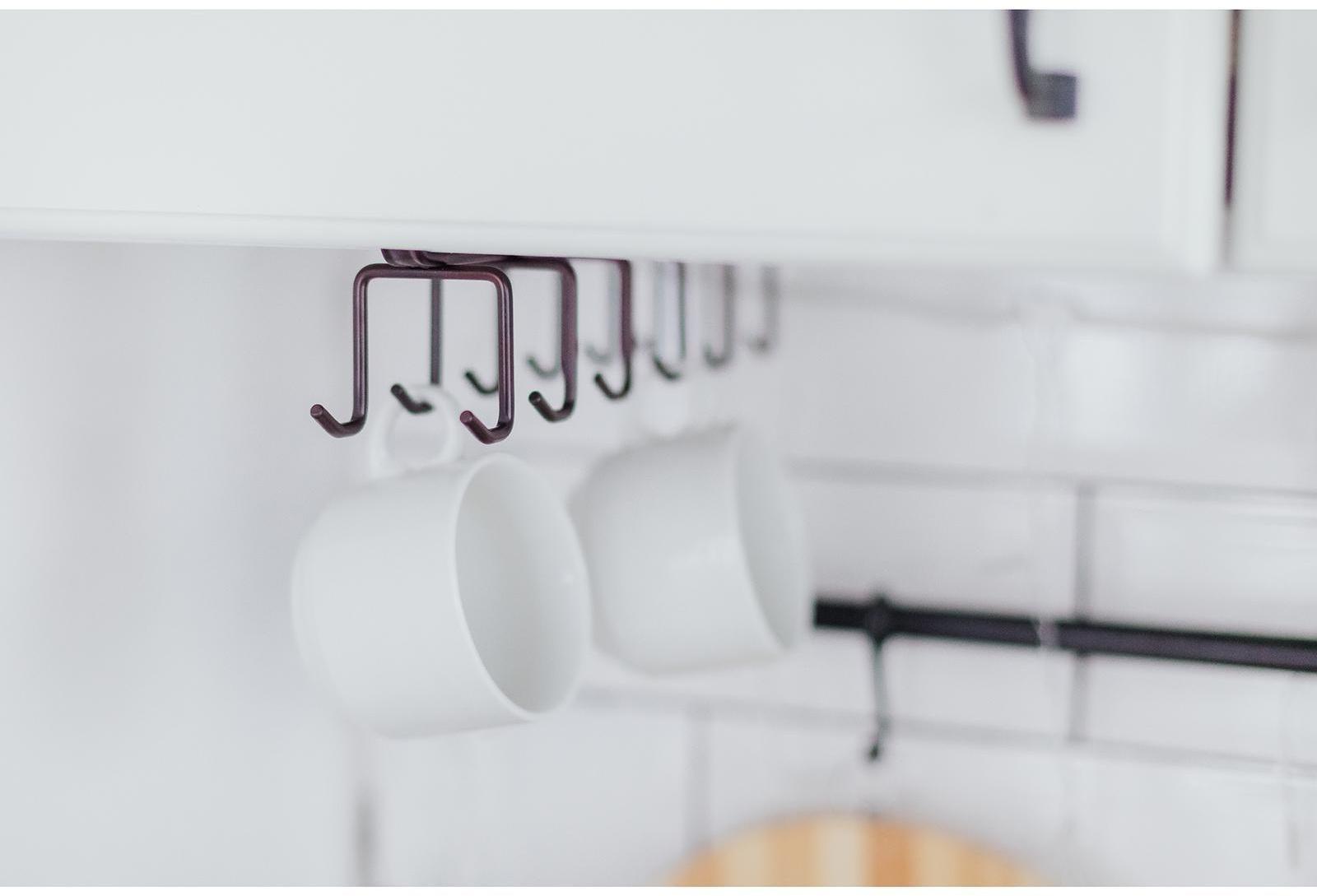 Держатель для кружек подвесной на 12 предметов Доляна, 27×5×7,5 см, цвет коричневый