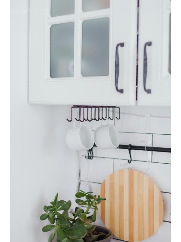 Держатель для кружек подвесной на 12 предметов Доляна, 27×5×7,5 см, цвет коричневый