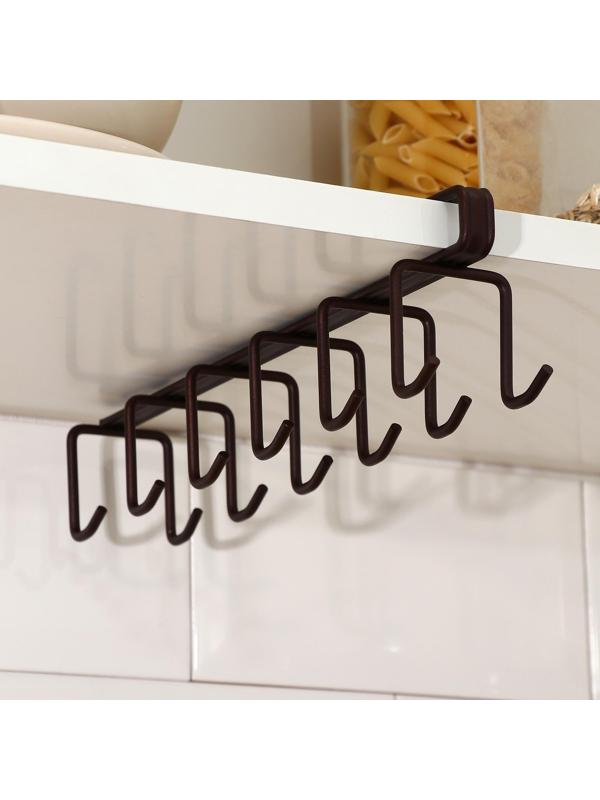 Держатель для кружек подвесной на 12 предметов Доляна, 27×5×7,5 см, цвет коричневый