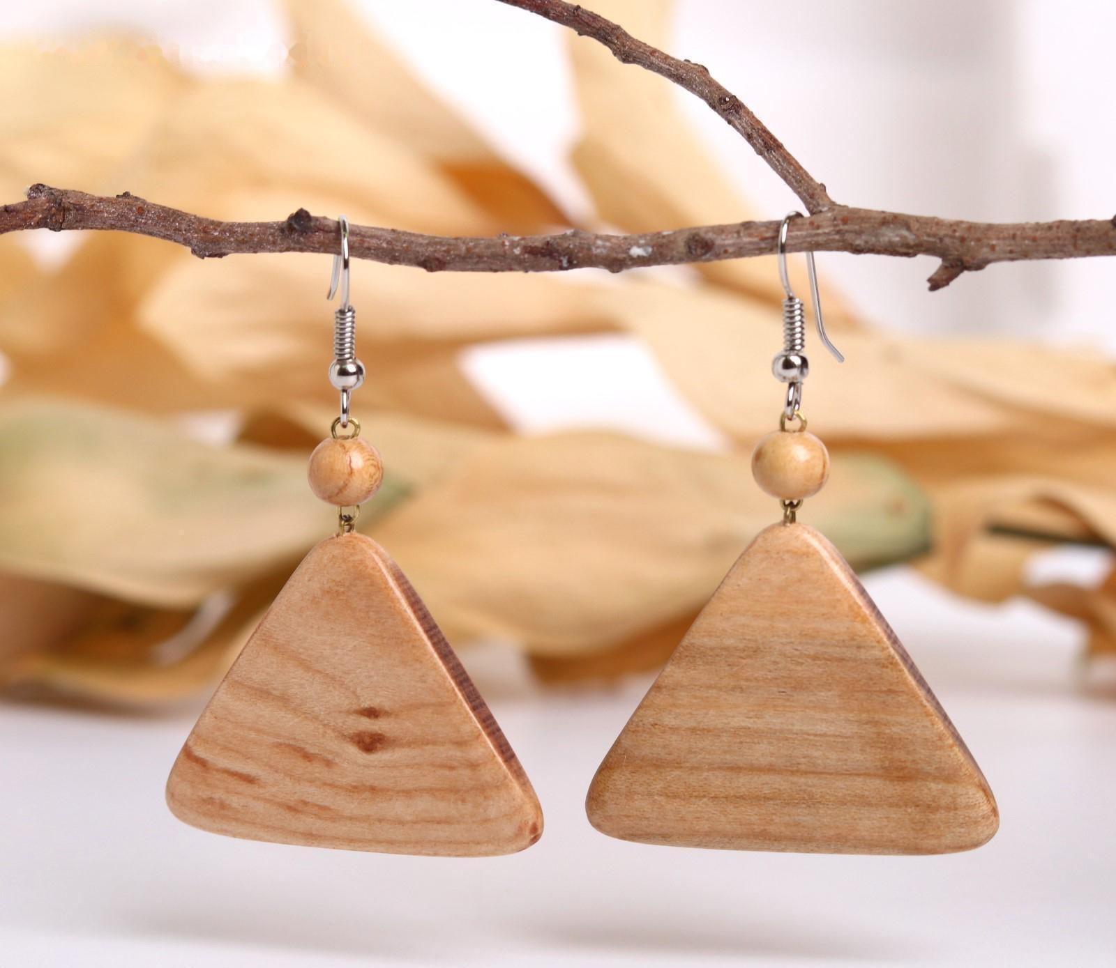 Серьги ручная работа, деревянные 