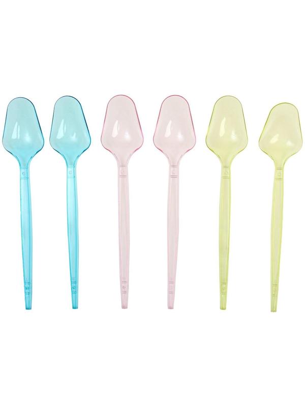 Ложки пластиковые, набор 6 шт., цвета МИКС