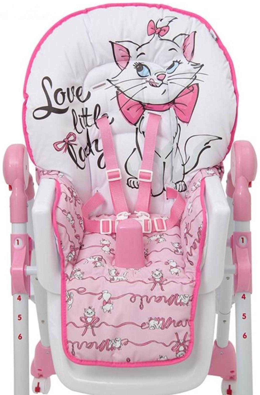 Стульчик для кормления Polini kids Disney baby 470  «Кошка Мари», цвет розовый