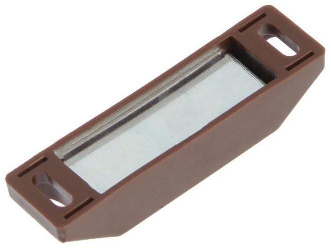Магнит мебельный ТУНДРА M002BR, 60х13 мм, средний, коричневый, 2 шт.