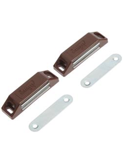 Магнит мебельный ТУНДРА M002BR, 60х13 мм, средний, коричневый, 2 шт.