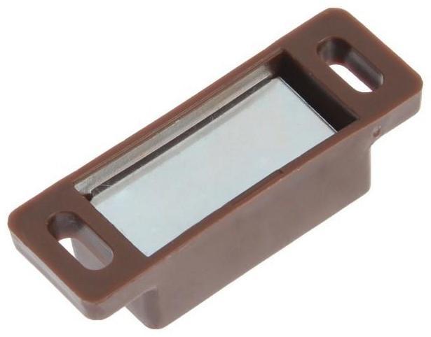 Магнит мебельный ТУНДРА M001BR, 41х13 мм, маленький, коричневый, 2 шт.