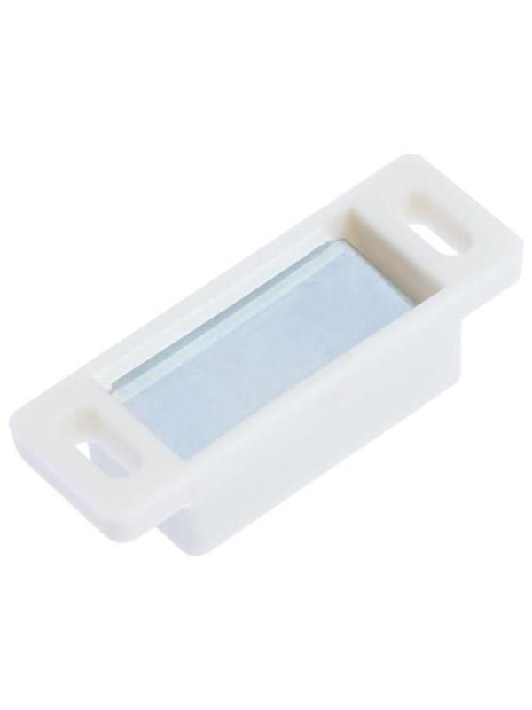 Магнит мебельный ТУНДРА M001W, 41х13 мм, маленький, белый, 2 шт.