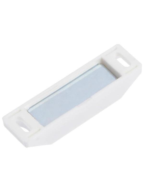 Магнит мебельный ТУНДРА M002W, 60х13 мм, средний, белый, 2 шт.