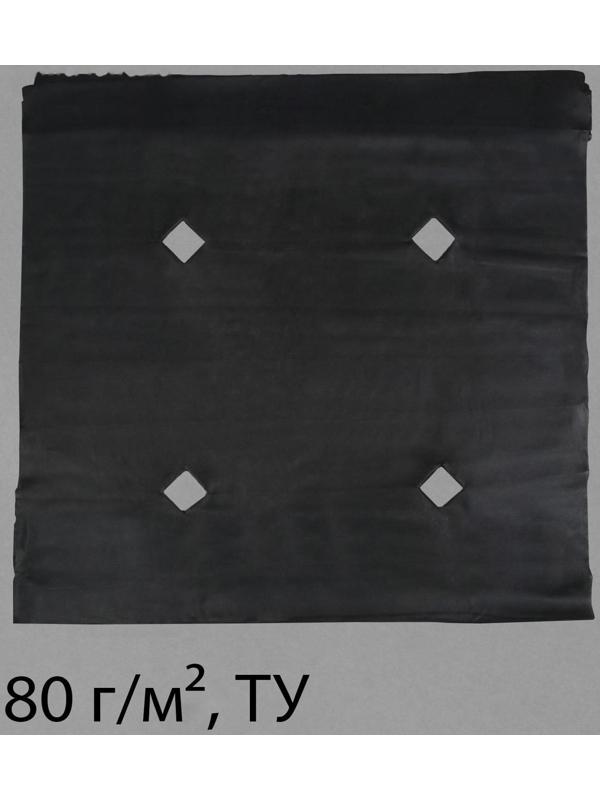 Материал мульчирующий, с перфорацией, 5 × 1,6 м, плотность 80 г/м², с УФ-стабилизатором, чёрный, Greengo, Эконом 20%