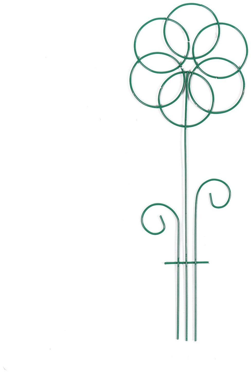 Шпалера, 45 × 16 × 0.3 см, металл, зелёная, «Ромашка»
