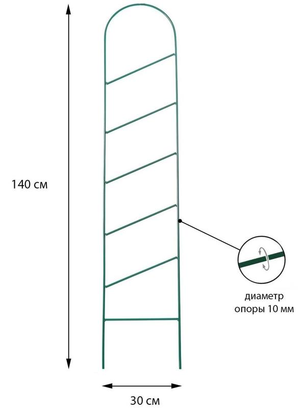 Шпалера, 140 × 30 × 1 см, металл, зелёная, «Линия мини»