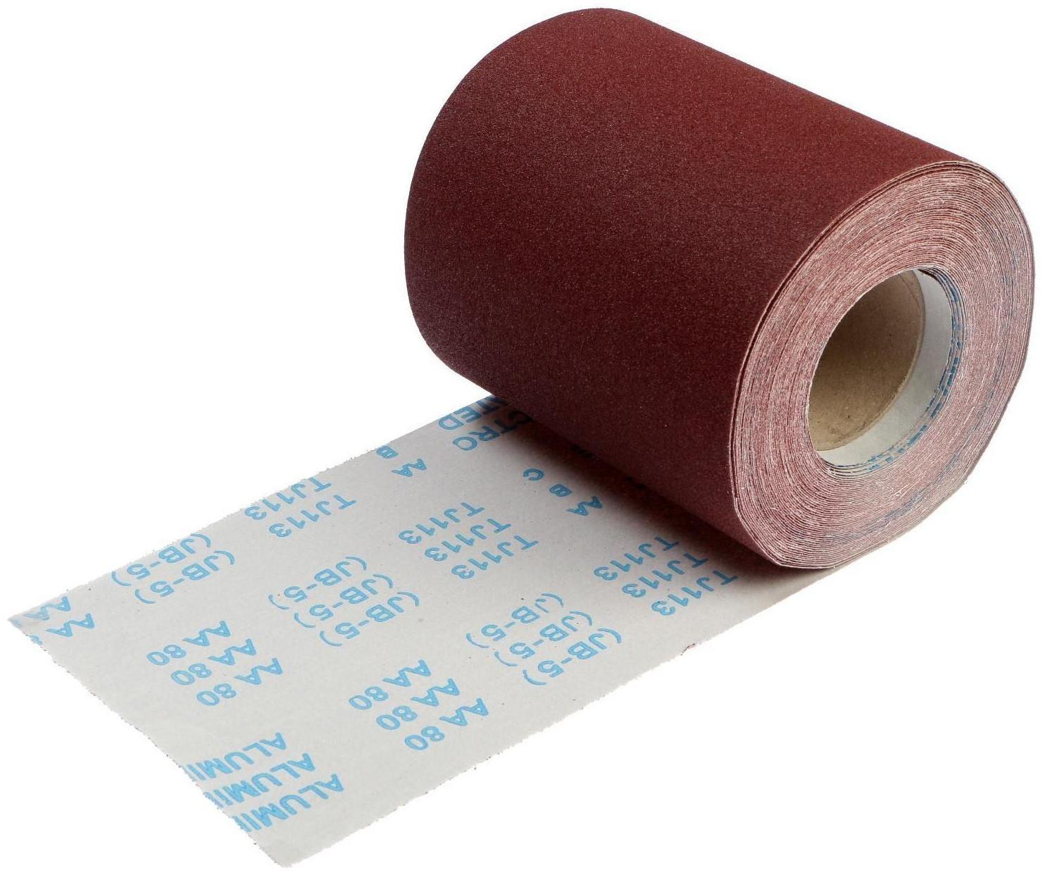 Шкурка шлифовальная в минирулонах ТУНДРА, на тканевой основе водостойкая, 200мм х 20м, Р80