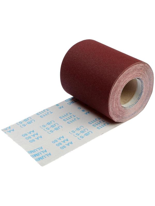 Шкурка шлифовальная в минирулонах ТУНДРА, на тканевой основе водостойкая, 200мм х 20м, Р80