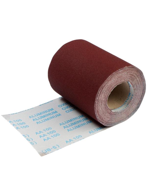 Шкурка шлифовальная в минирулонах ТУНДРА, на тканевой основе водостойкая, 200мм х 20м, Р100