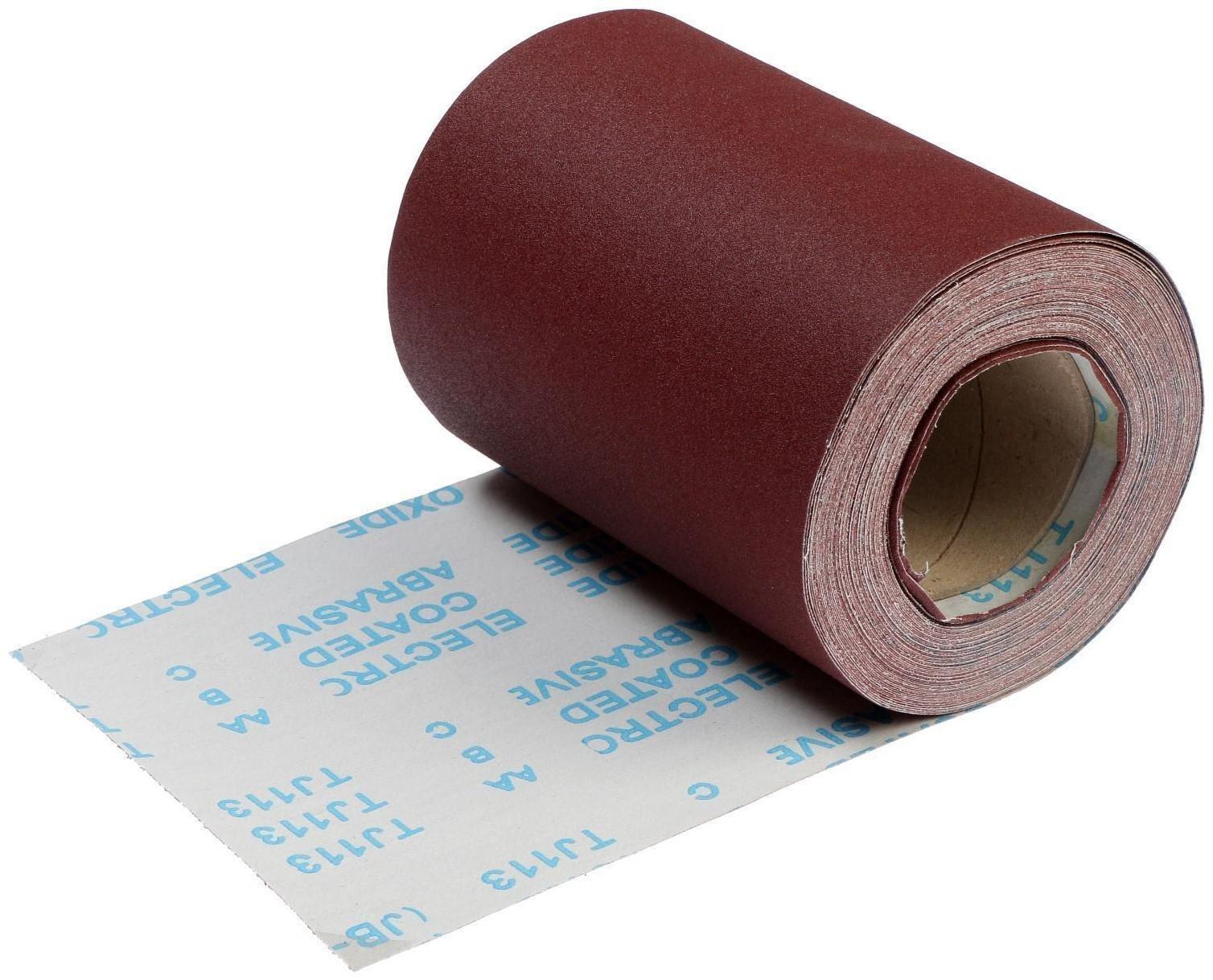 Шкурка шлифовальная в минирулонах ТУНДРА, на тканевой основе водостойкая, 200мм х 20м, Р150