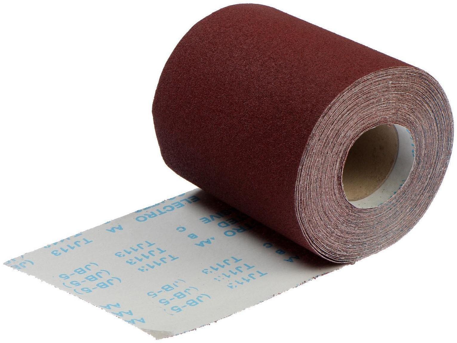 Шкурка шлифовальная в минирулонах ТУНДРА, на тканевой основе водостойкая, 200мм х 20м, Р60