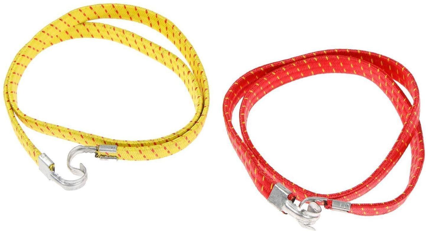 Резинка крепления TORSO 1.75х100 см, металлические крючки, микс, набор 2 шт