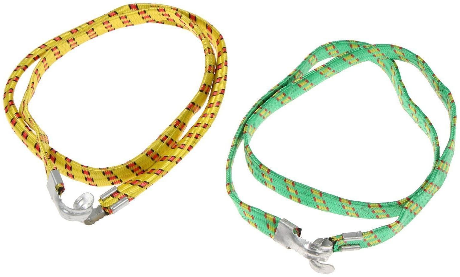 Резинка крепления TORSO 1.75х100 см, металлические крючки, микс, набор 2 шт