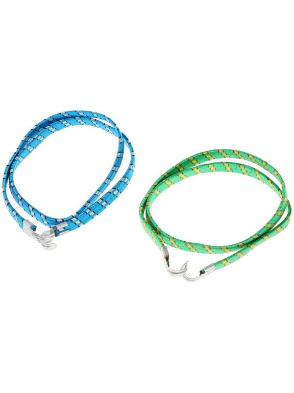 Резинка крепления TORSO 1.75х100 см, металлические крючки, микс, набор 2 шт