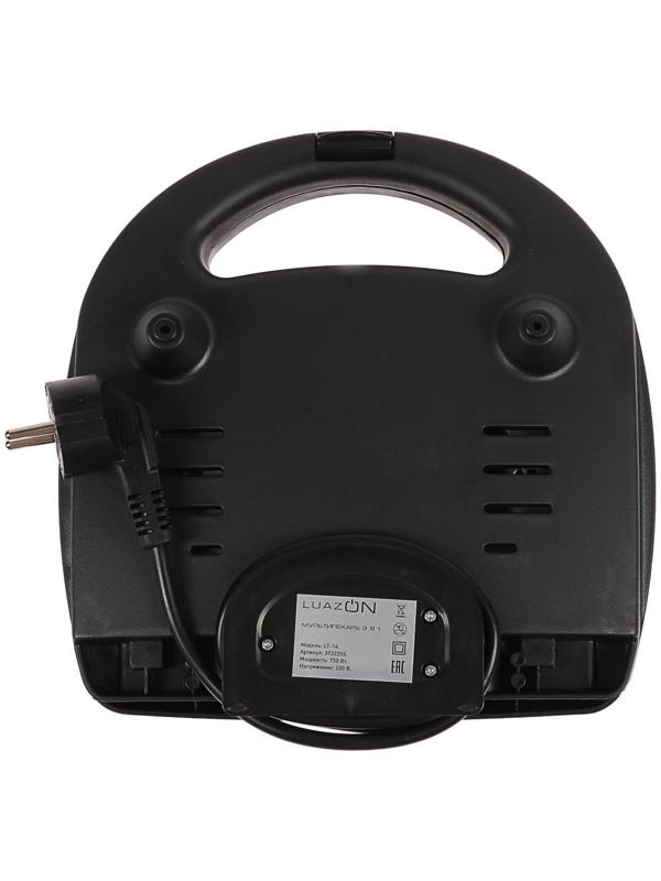 Мультипекарь LuazON LT-06, 750 Вт, венские вафли/гриль, антипригарное покрытие, чёрный