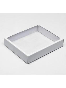 Коробка сборная без печати крышка-дно белая с окном 37 х 32 х 7 см