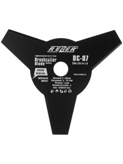 Нож для триммера Rezer ВС-07 General, трехлучевой, 230x25.4x1.8 мм, высокопрочная сталь