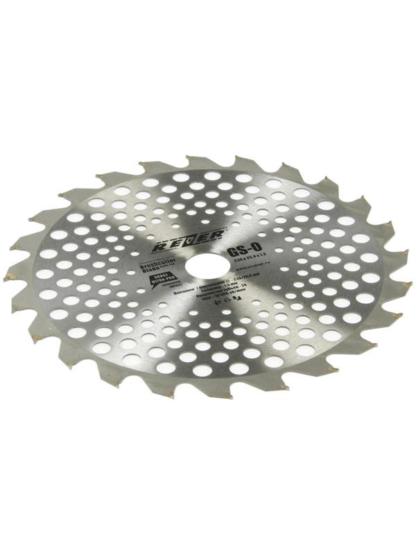 Нож для триммера Rezer GS-O Utra-Pro, 24 зуба, 230x25.4x1.3 мм, твердосплавные резцы