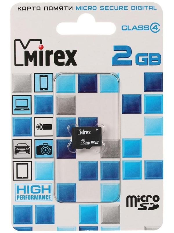 Карта памяти Mirex microSD, 2 Гб, класс 4
