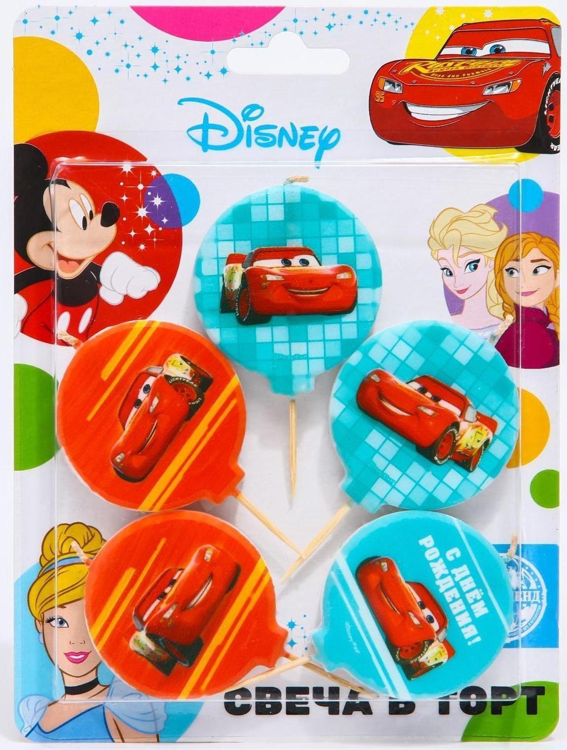 Свеча в торт набор, Тачки