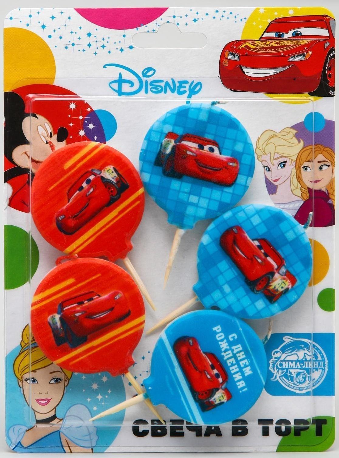 Свеча в торт набор, Тачки