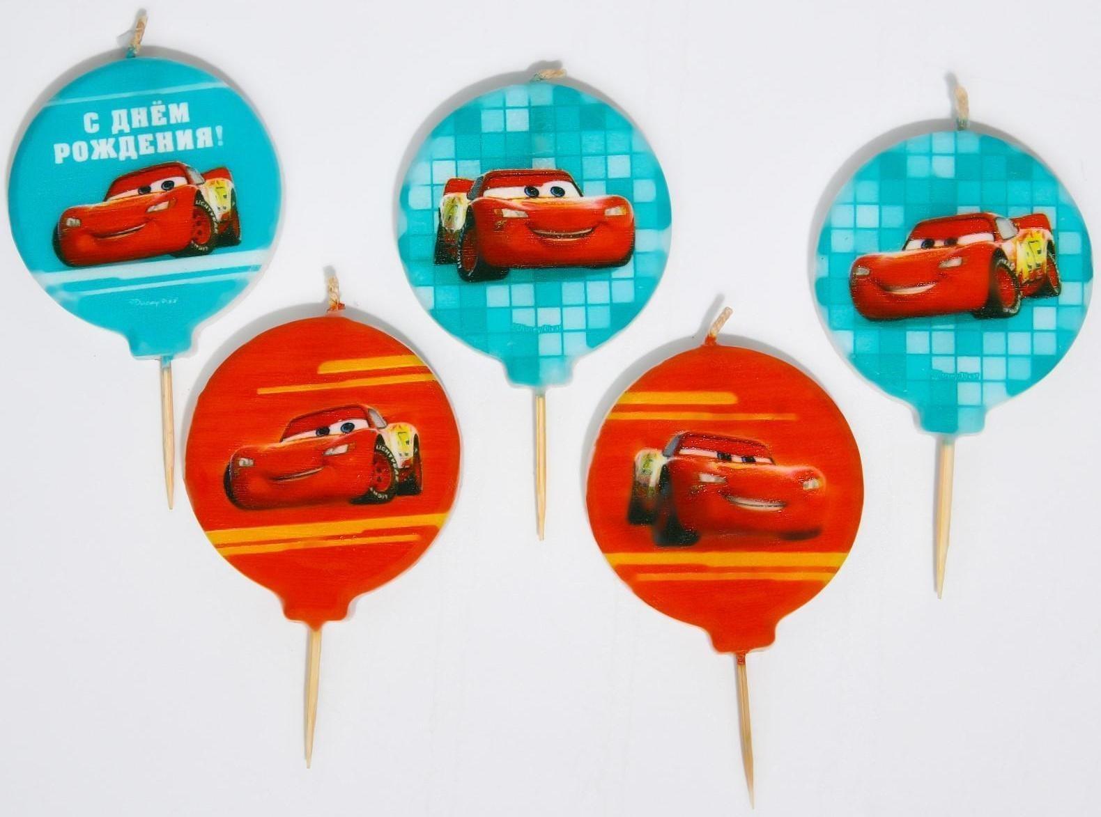 Свеча в торт набор, Тачки