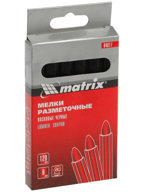 Мелки разметочные MATRIX, 120 мм, восковые, черные, в упаковке 6шт.