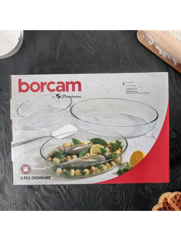Набор форм из жаропрочного стекла для запекания Borcam, 3 предмета: 1,5 л, 2,3 л, 3,2 л