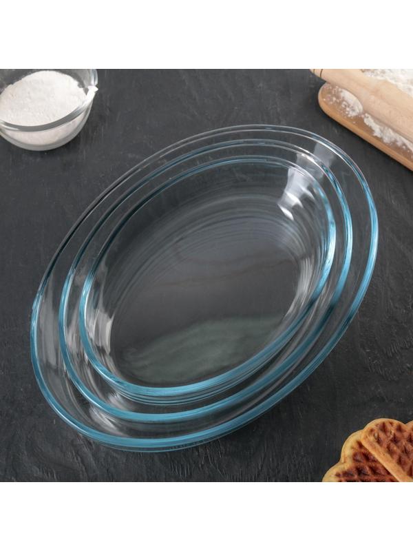 Набор форм из жаропрочного стекла для запекания Borcam, 3 предмета: 1,5 л, 2,3 л, 3,2 л