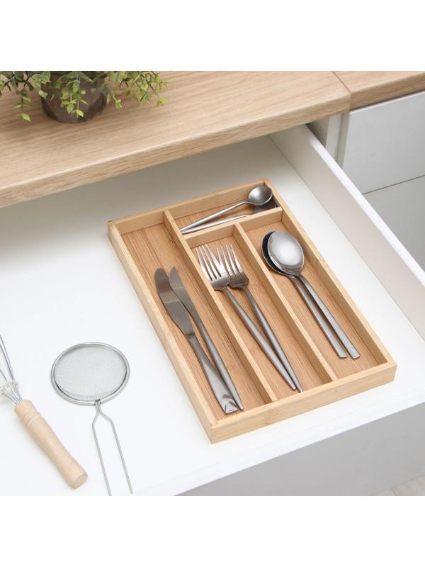 Сушилка для столовых приборов «Бамбуковый лес», 33,5×22×3 см, 4 ячейки