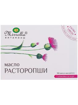 Масло расторопши Mirrolla, 100 капсул по 0,3 г