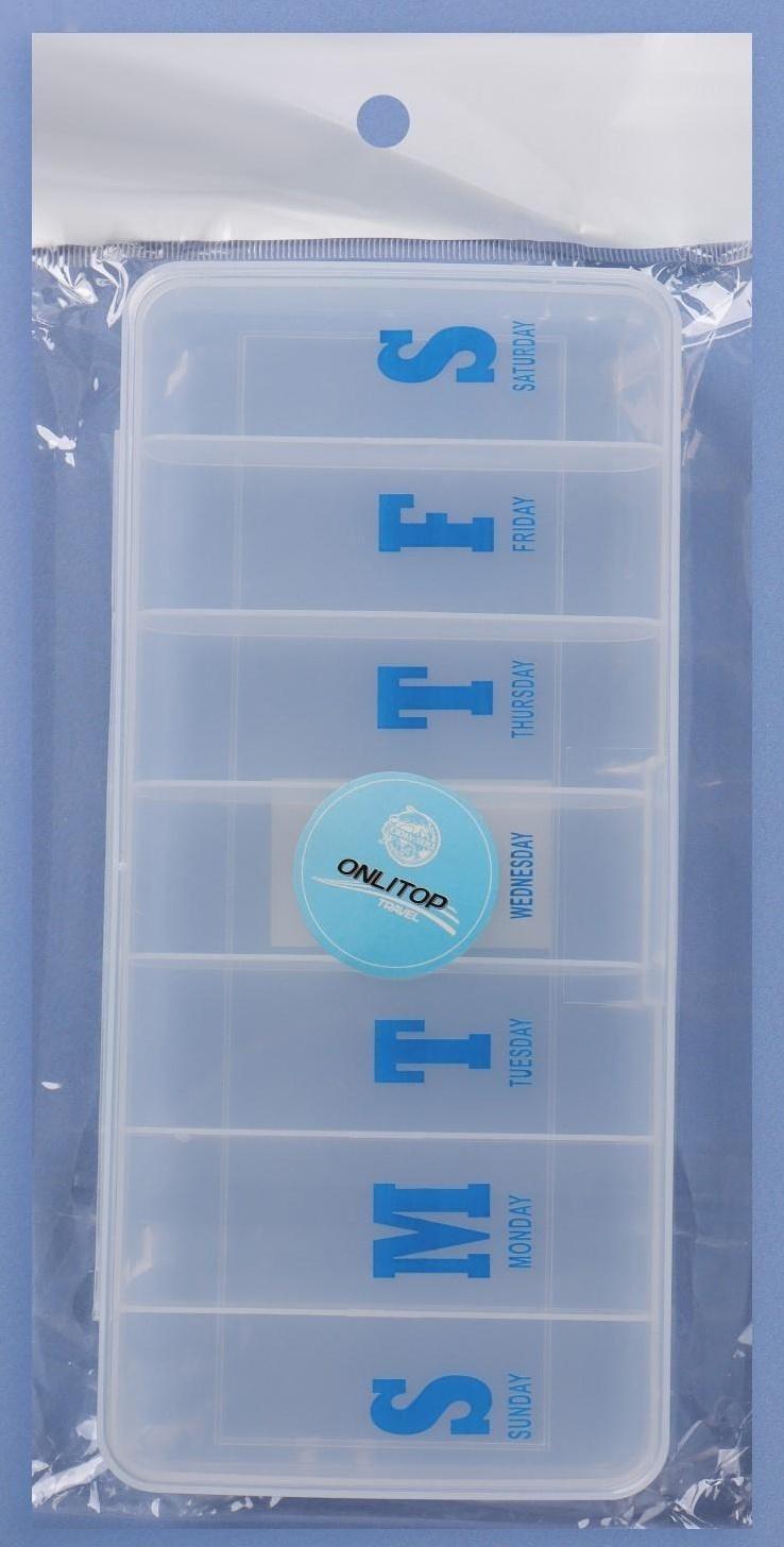 Таблетница «Неделька», английские буквы, 7 секций, цвет прозрачный