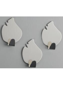 Крючок на липучке Доляна «Листики», 3 шт, металл