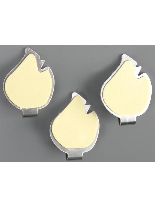 Крючок на липучке Доляна «Листики», 3 шт, металл