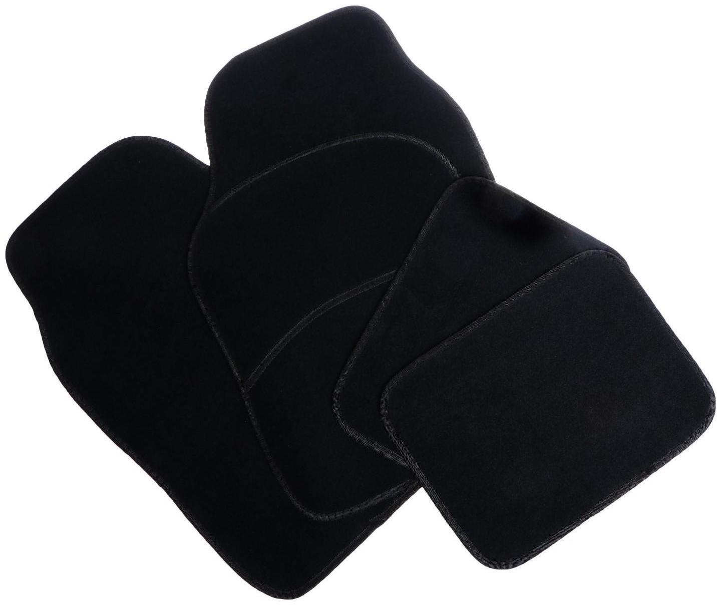 Коврики автомобильные TORSO, ворс, 67×45 см, 43×30 см, черный, набор 4 шт