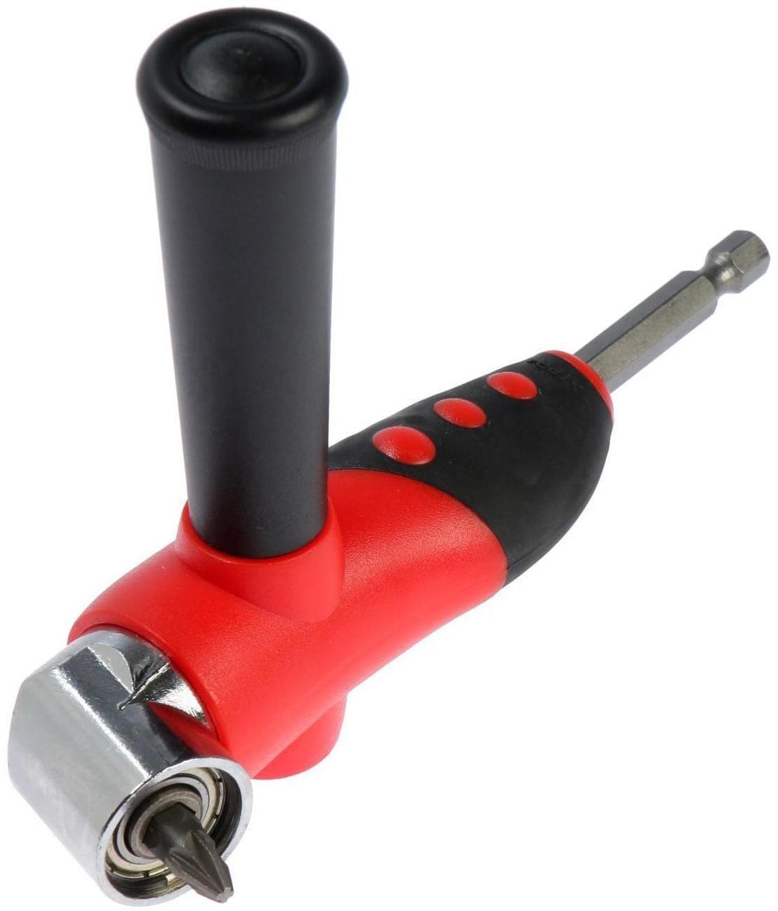 Адаптер угловой для дрели ТУНДРА, с набором бит 4 шт.