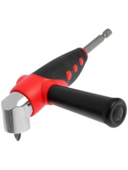 Адаптер угловой для дрели ТУНДРА, с набором бит 4 шт.