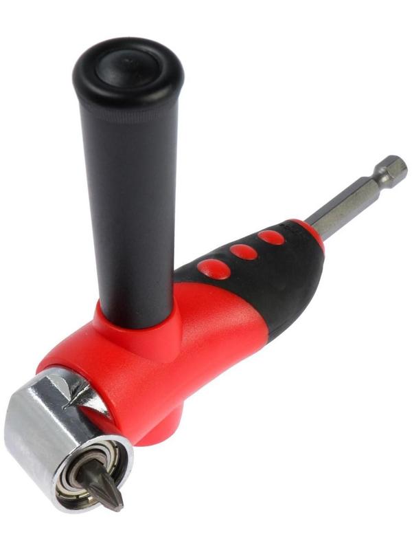 Адаптер угловой для дрели ТУНДРА, с набором бит 4 шт.