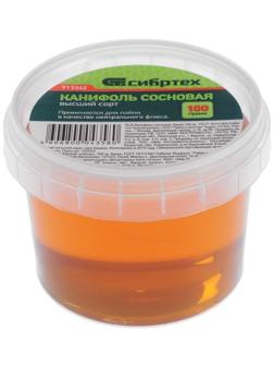 Канифоль сосновая Сибртех 913342, банка 100 г, высший сорт, нейтральный флюс