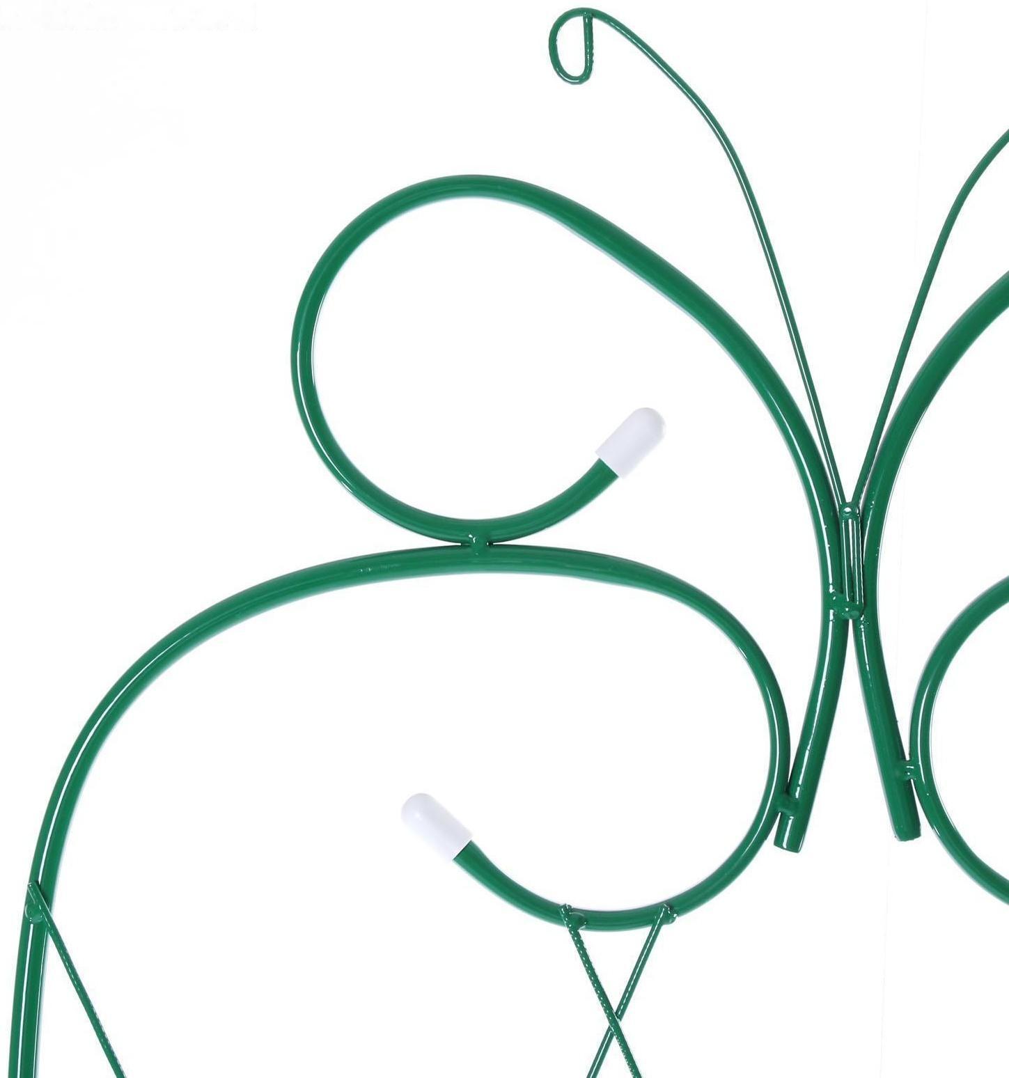 Шпалера, 170 × 50 × 1 см, металл, зелёная, «Бабочка»